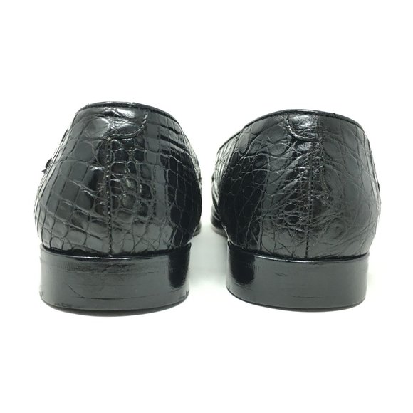 Mezlan Loafers Shoes Size 8.5 Black Full Crocodile
